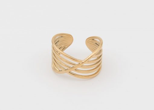 bague en acier inoxydable couleur or
