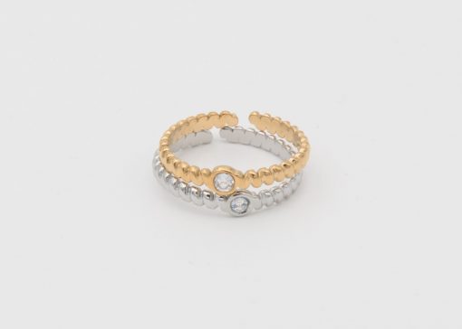 Bague Minorque | Bague en acier inoxydable et strass