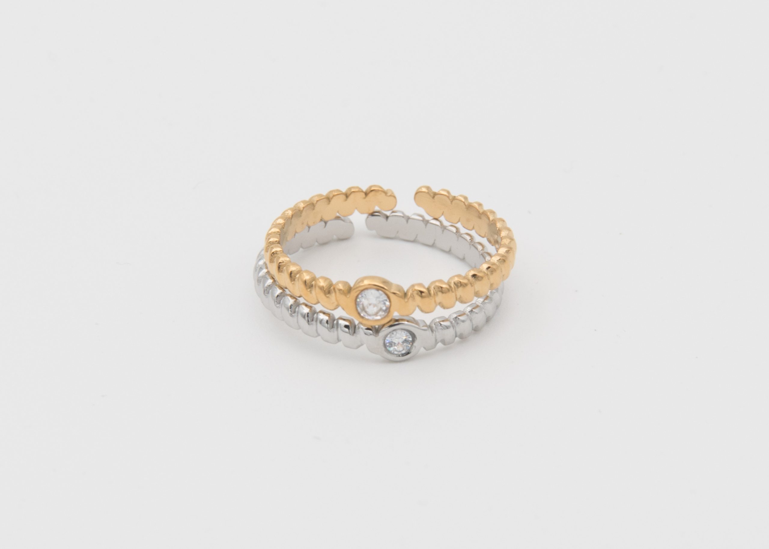 Bague Minorque | Bague en acier inoxydable et strass