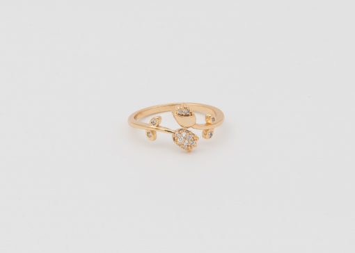 Bague Ios | Bague en acier inoxydable et strass