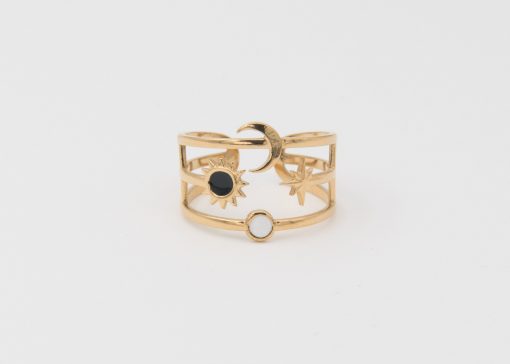 Bague Hvar | Bague en acier inoxydable et pierre