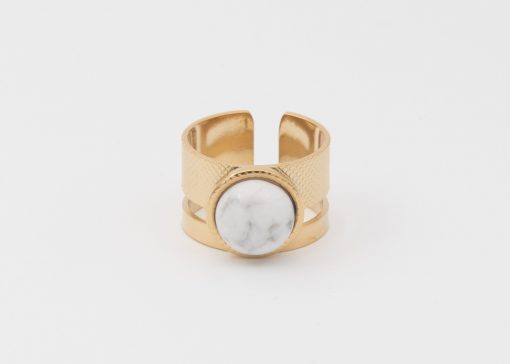 Bague Porquerolles | Bague en acier inoxydable et pierre