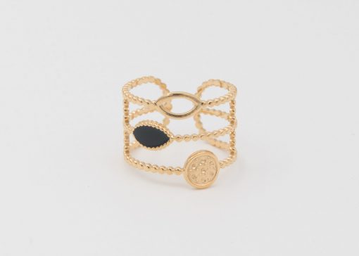 Bague Formentera | Bague en acier inoxydable et pierre