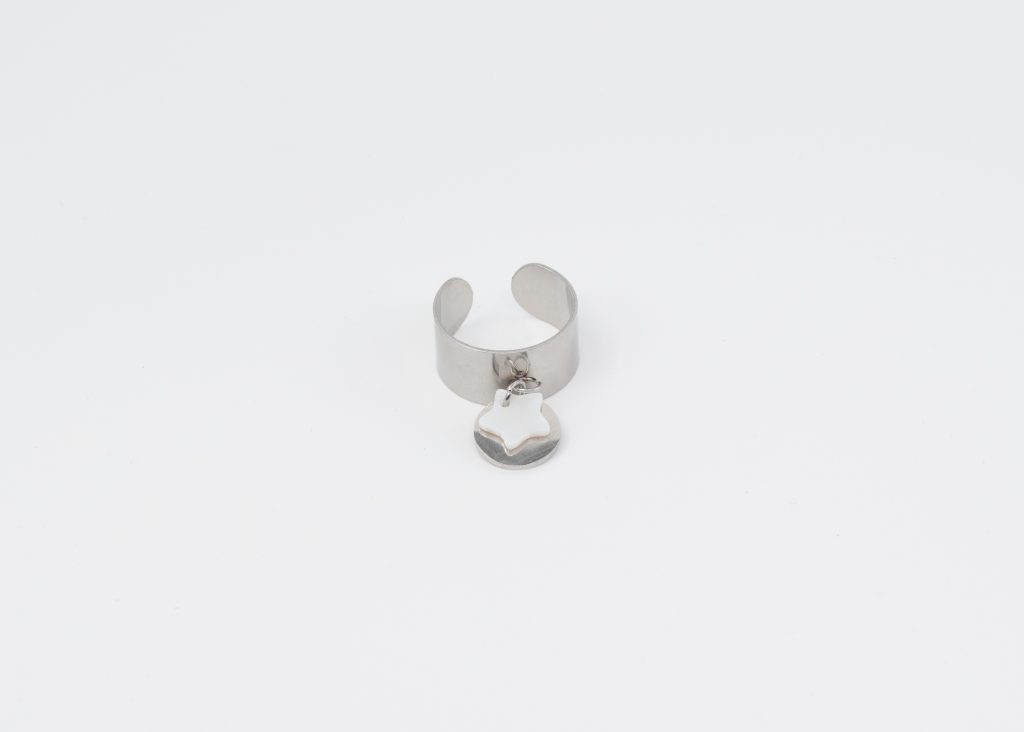 Bague Malaga | Bague en acier inoxydable et nacre